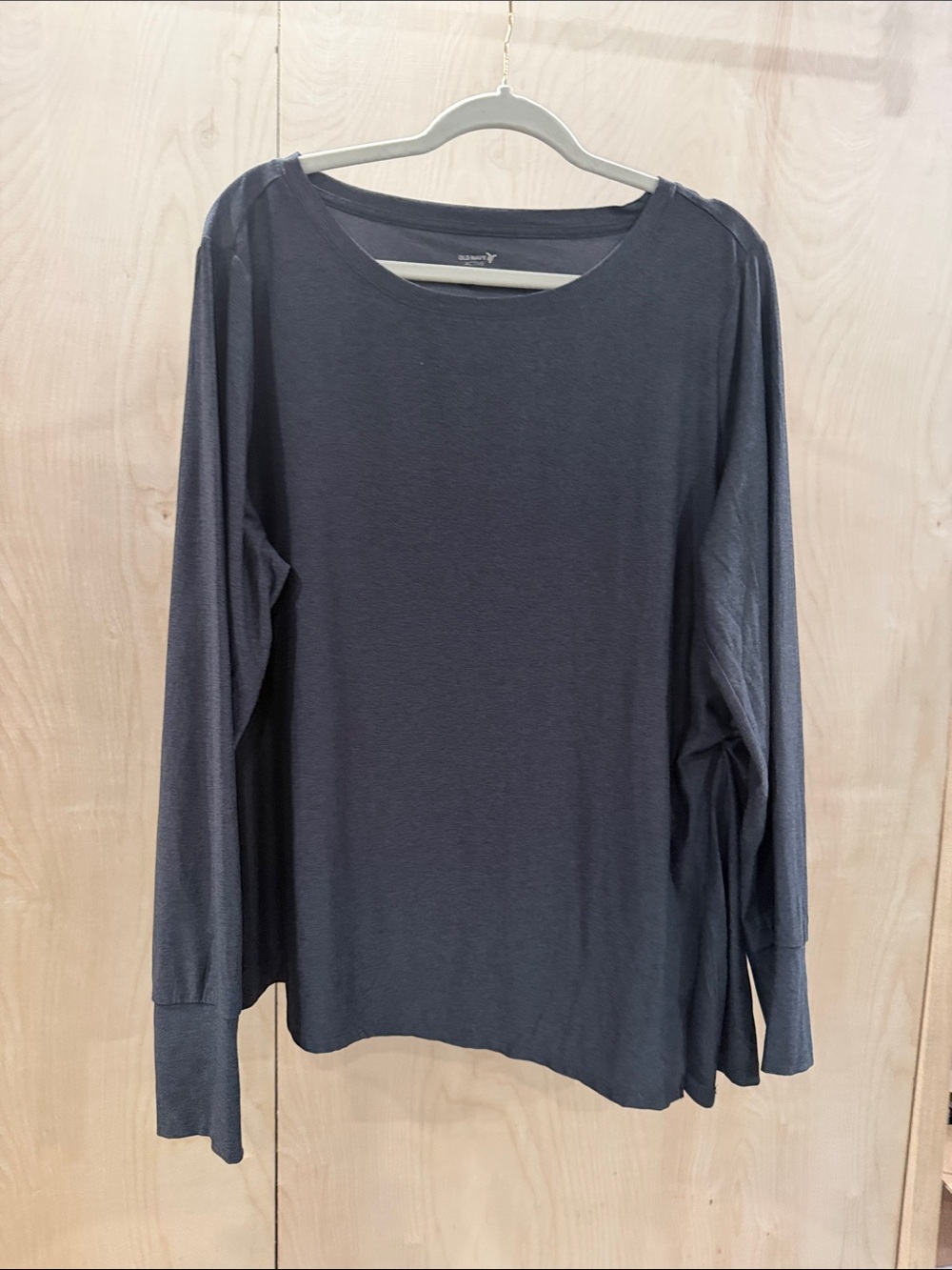 Old Navy Womens Long Sleeve Crewneck Top - Charcoal